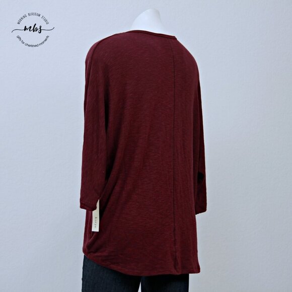 NWT Korye V Neck High Low Sweater Burgundy Women XL - Picture 5 of 9